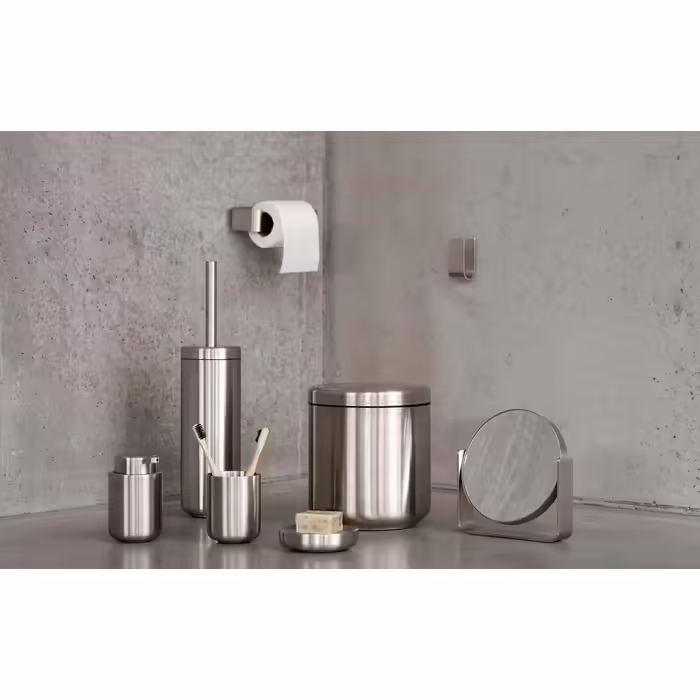 Zone Denmark Ume toothbrush holder, toothbrush cup, made of stoneware/ceramic, beautiful & practical bathroom accessory, diameter 8.3 cm, height 10.3 cm, steel