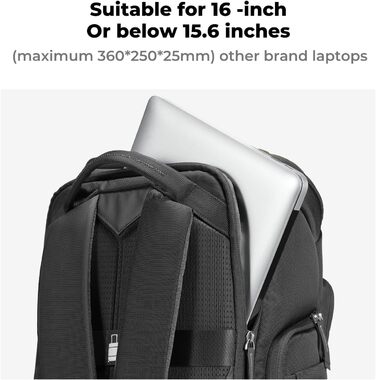 Рюкзак для фотокамери K&F Concept Alpha, 25L, чорний, з відділенням для 16-дюймового ноутбука, сумісний з Canon/Nikon/Sony/DJI Mavic