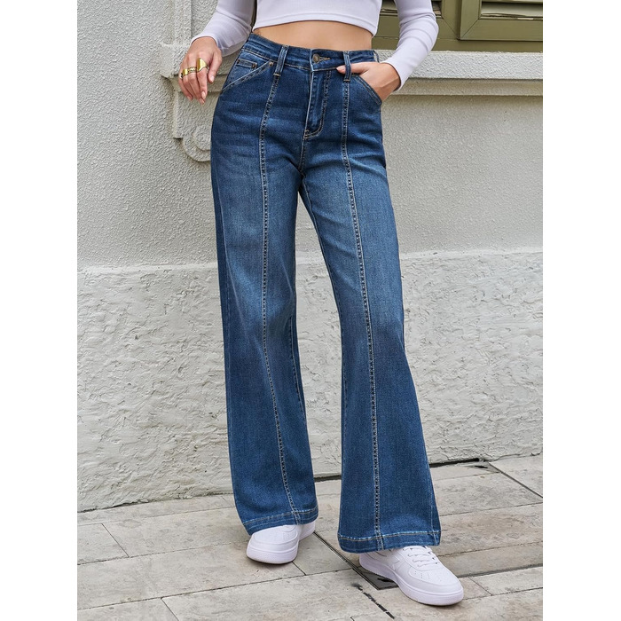 Джинси жіночі Cicy Bell Baggy висока талія широкі штанини блакитні розмір 40