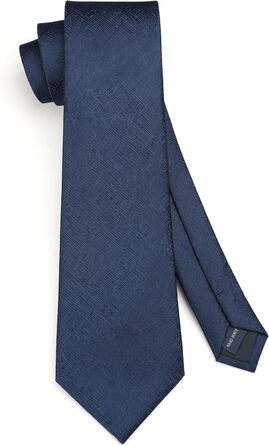 Краватка Hisdern для чоловіків однотонна формальна краватка з нагрудником, комплект, класичний дизайн, для весілля, діловий стиль, вечірка (Темно-синій)