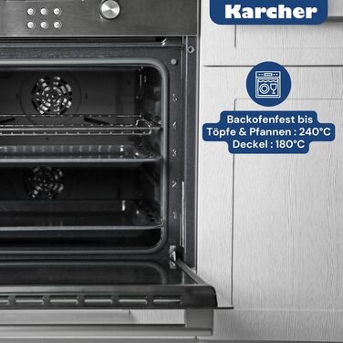 Karcher 14-Piece Stainless Steel Cookware Set with Glass Lids - Induction Compatible