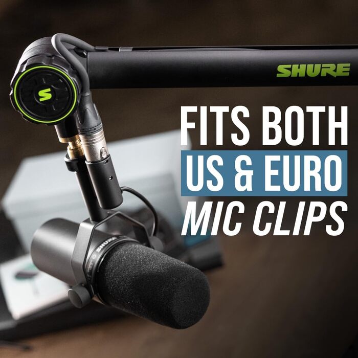 Штурмова стійка для мікрофона Shure by Gator з кабельною системою, чорна (SH-BROADCAST1)