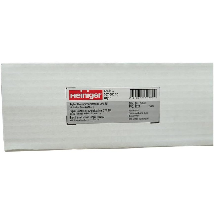 Бездротовий професійний перукарський ножик HEINIGER Saphir, блакитний