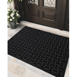 Килимок для дому та вулиці, чорний, 44x76 см - антиковзаюче покриття для входу, порогу, тераси