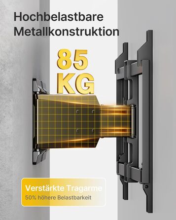 Настінне кріплення для телевізора monTEK Ultra Slim 37-90 дюймів (до 85 кг), поворотне, з похилом, висувне, VESA 600x400