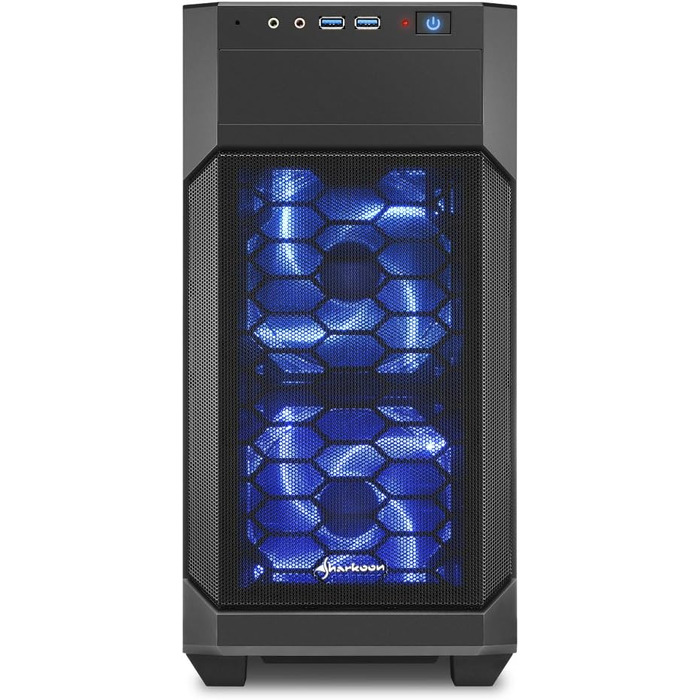 Корпус для ПК Sharkoon V1000 RGB Micro Tower, чорний, Micro-ATX, з бічним вікном
