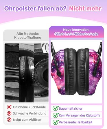 Навушники для захисту від шуму ZOHAN 030 для дітей 3-18 років, для дітей з аутизмом, для школи, концерту, галактичний дизайн