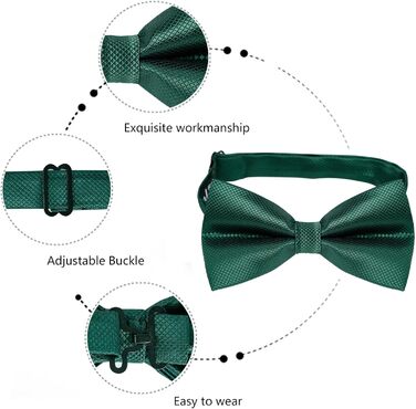 Набір краватка-метелик, запонки та хустинка Alizeal для чоловіків (лісово-зелений)