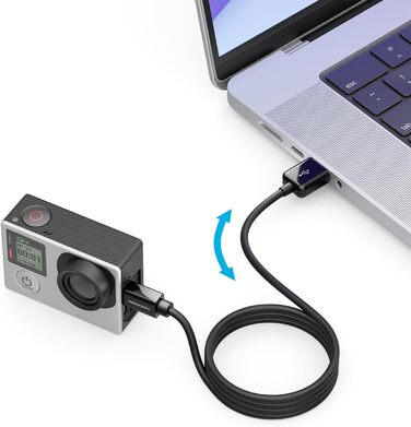 Кабель Micro USB deleyCON 0.15м для Android, смартфонів, планшетів (Чорний, 5м) - Швидка зарядка та передача даних