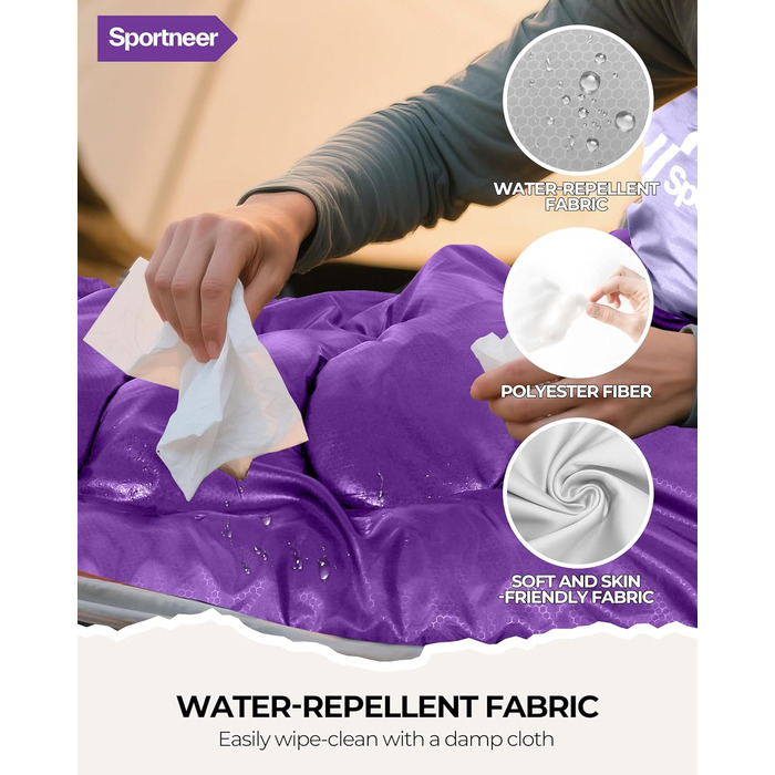 Сплячий мішок Sportneer для кемпінгу: 3-4 сезонний, легкий, компактний, для дорослих