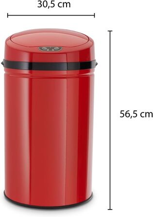 Сміттєвий бак Echtwerk з сенсором, 30л, нержавіюча сталь INOX Black (червоний), електричний, інфрачервоний датчик руху