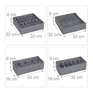 Relaxdays 4-Piece Underwear Organizer Set