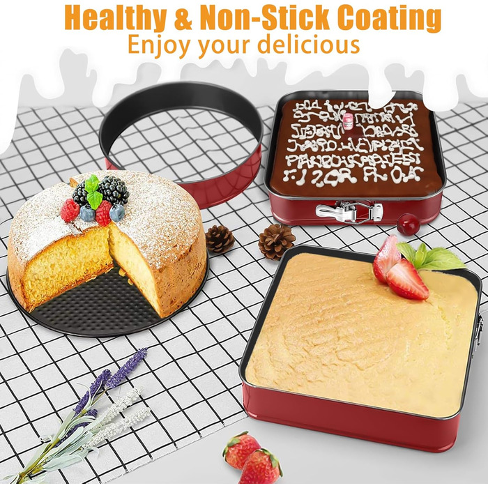 Набір форм для випічки Springform Set (4 шт.) - червоний, 16/20/22/26 см