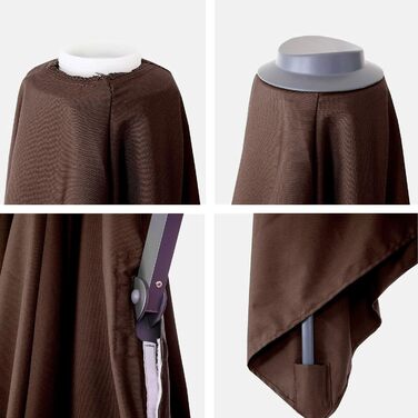 Mendler Replacement Canopy for Luxury Gazebo Awning HWC-A96, Parasol Cover Replacement Cover, 3x3m (Ø4.24m) Polyester 2.7kg - brown
