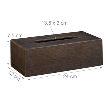 Relaxdays Bamboo Towel Box Dark Brown
