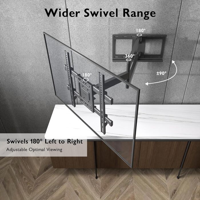 BONTEC Extra Long TV Wall Mount - 850mm Articulating Arm for 32-70 inch LCD/LED/OLED TVs - Up to 60kg, Tilt, Swivel & Rotate - VESA 400x400