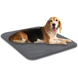 Килимок для собак сірий Basic 90x70 см L з м'якої тканини для тварин - 40°C, гіпоалергенний (100% поліестер) - подушка/ліжко для великих собак, 90 x 70 см