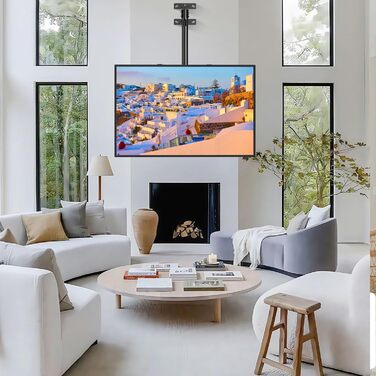 Кронштейн для телевізора на стелю 26-68 дюймів, поворотний, нахильний, до 45 кг, VESA 400x400, регульована висота