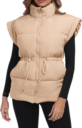 Жіночий пуховик ELLEVEN великого розміру, теплий, з капюшоном, на блискавці, з кишенями (L, Хакі)