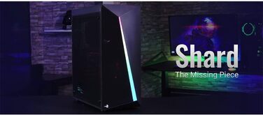 Корпус для ПК AeroCool SHARD, ATX, з акриловим склом, RGB, 13 режимів, вентилятор 12 см, чорний