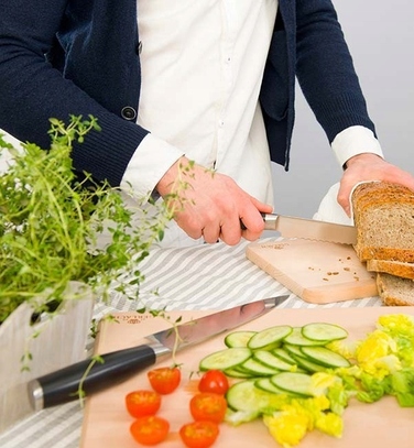 Набір ножів Gerlach Deco Black (5 предметів) у дерев'яному блоці з дощекою та точилом