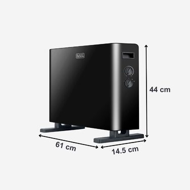 Електрична керамічна стінова панель Black+Decker BXWSH2000E для ванної кімнати з цифровим термостатом, програмуванням, пультом ДУ та LED-дисплеєм (2000W)