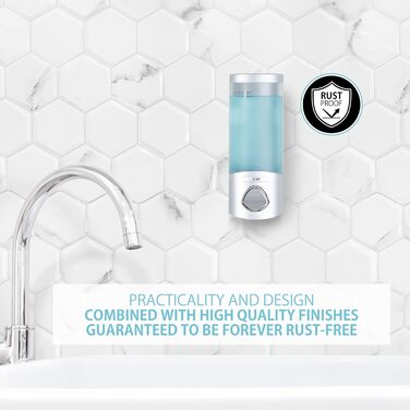 Дозатор для мила, гелю для душу та шампуню Better Living, хром, ABS-пластик, білий, однокамерний