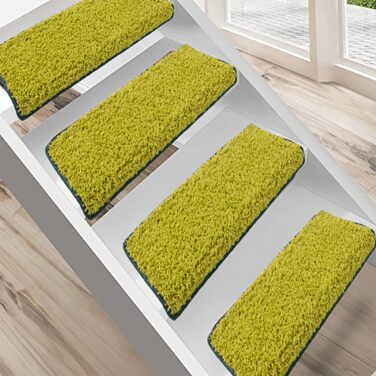 Casa Pura Shaggy Barcelona Stair Treads - 15 Piece Set | Non-Slip, Soft High Pile Carpet | 65 x 23.5 Inch