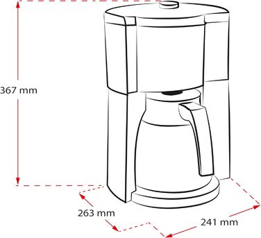 Melitta Look Therm Timer - Filter Coffee Machine - with Thermos Carafe - Timer Function - Drip Stop - White (1025-17) White with Thermos Carafe Single