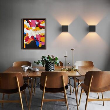 LED-стінні світильники Klighten 2 шт. з регульованим кутом освітлення, тепле світло 3000K, алюміній, для внутрішнього та зовнішнього використання, антрацит (чорний)