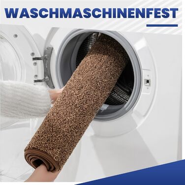 Килимок придверний Mibao SoftStep Luxus 60x90 см, коричневий - антиковзкий, вологопоглинаючий, для дому та коридору, машинне прання