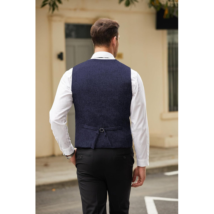 Жилет чоловічий COOFANDY, безрукавка, для ділового стилю, вечірки, весілля, темно-синій (S)
