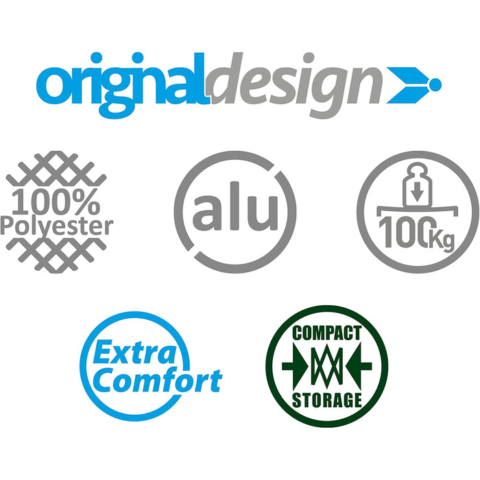 Крісло розкладне Brunner Regista Captain Azzurro/Nero (Чорний/Синій) - комфортне для кемпінгу та відпочинку