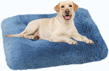М'яке собаче ліжко SOAI, плюшеве килим для собак, корзина для собак, м'яка підстилка для середніх собак та котів (65x48 см, 94x63 см, блакитний)