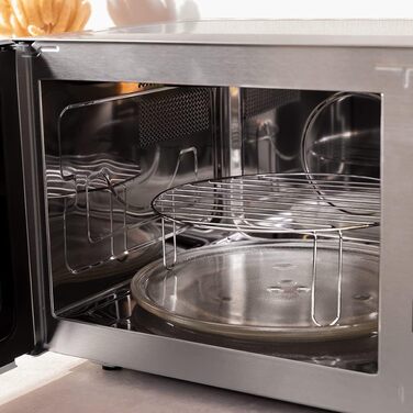 Мікрохвильова піч Cecotec Pro Clean 6110: 23 л, 800 Вт, гриль 1000 Вт, покриття Ready 2 Clean, LED, нержавіюча сталь, чорно-сріблястий колір