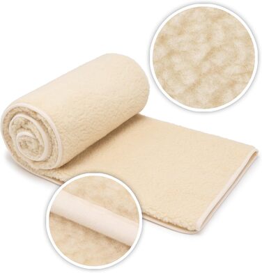 Плед з мериносової вовни, 240x200 см - теплий та м'який плед з 100% мериносової вовни, щільність 500 г/м2, дихаючий матеріал, білий.