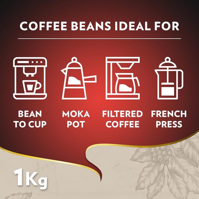 Кава в зернах Lavazza Espresso Barista, суміш Арабіки та Робусти, інтенсивність 9/10, середній обсмал, 1 кг