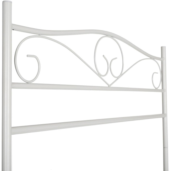 SONGMICS Vintage Style Clothes Rack Coat Stand with Clothes Rail and 2 Shelves Made of Metal 92 x 173 x 41 cm (W x H x D), Cream White, HSR07W (90 x 44.5 x 173 cm)