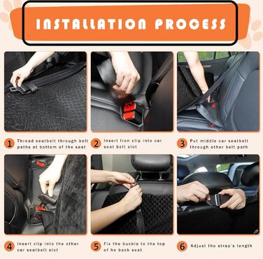 Підвищення для собак PALAMIL: для великих/середніх або 2 маленьких собак, водонепроникний автокрісло для собак з товстим матрацом та кишенями для зберігання (Чорний). Підвищення для великих собак.