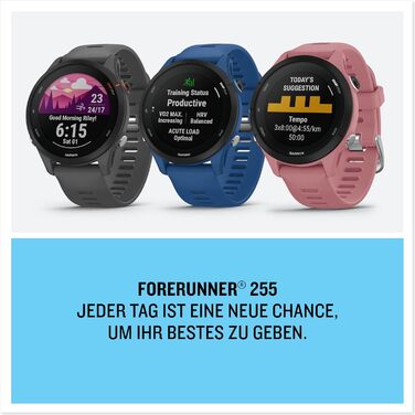 Garmin Forerunner 255 – GPS-годинник для бігу з індивідуальними планами тренувань, функціями для бігу та детальною аналітикою. 1.3' дисплей, до 14 днів роботи від акумулятора, водонепроникний (Non-Music, 46 мм, Темно-синій)
