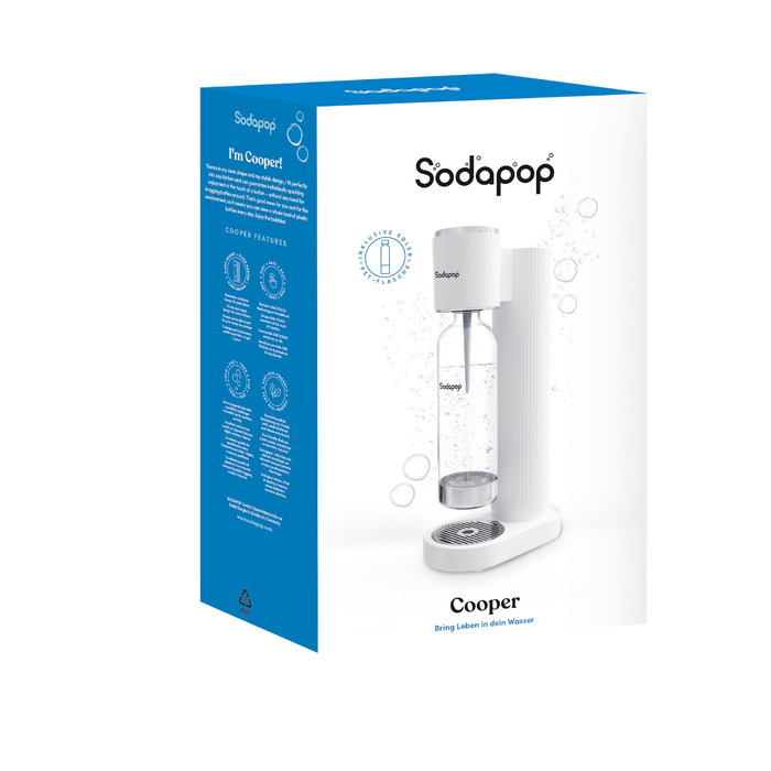 Сифон для газування напоїв Sodapop Cooper, білий