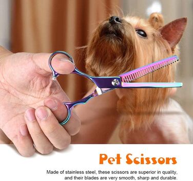 Набір для грумінгу домашніх тварин Oumefar: 5 штук, нержавіюча сталь, ножиці для собак та котів, інструменти для стрижки та вирівнювання шерсті