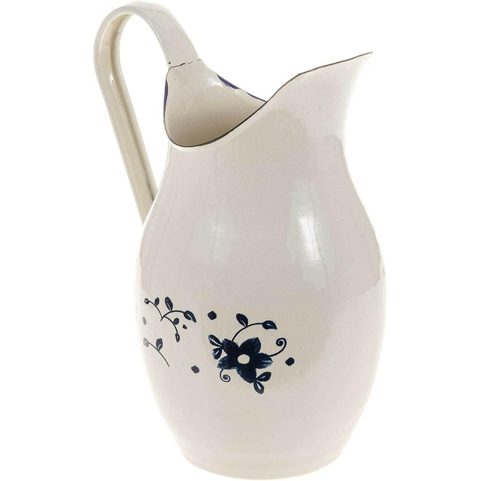 SIDCO Large Enamel Jug, Enamel Can, Water Jug, Water Can, Vintage Shabby Chic Flower Design