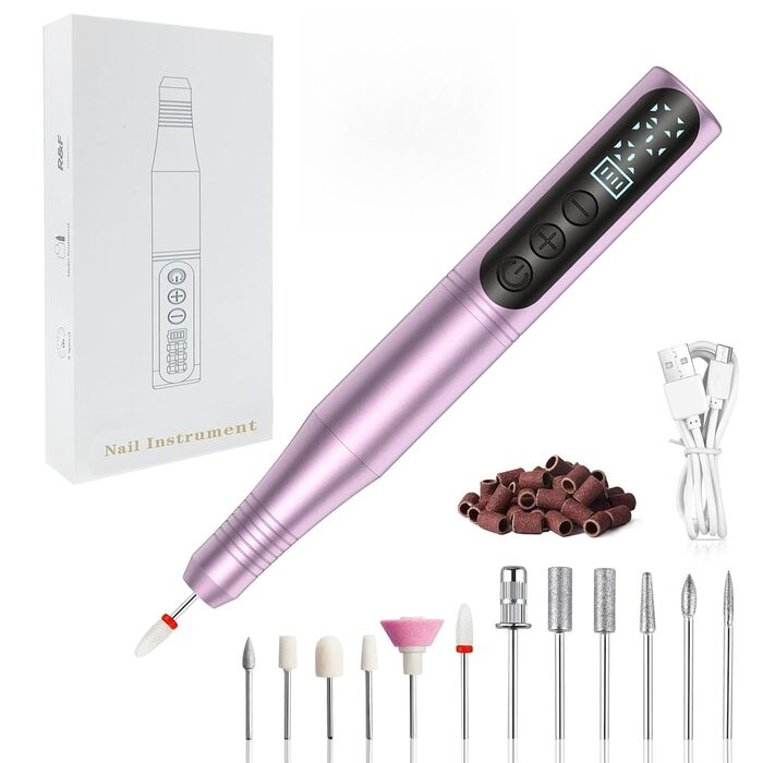 Електричний набір для манікюру та педикюру Nagelfräser 12 в 1: фрезер для гелевих нігтів, електрична нагрівальна машинка, набір для професійного догляду за нігтями