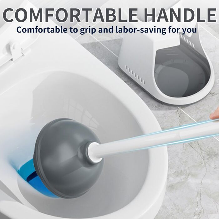 Набір для чищення унітазу з силіконової щітки та поршня, білий, з тримачем, для унітазу