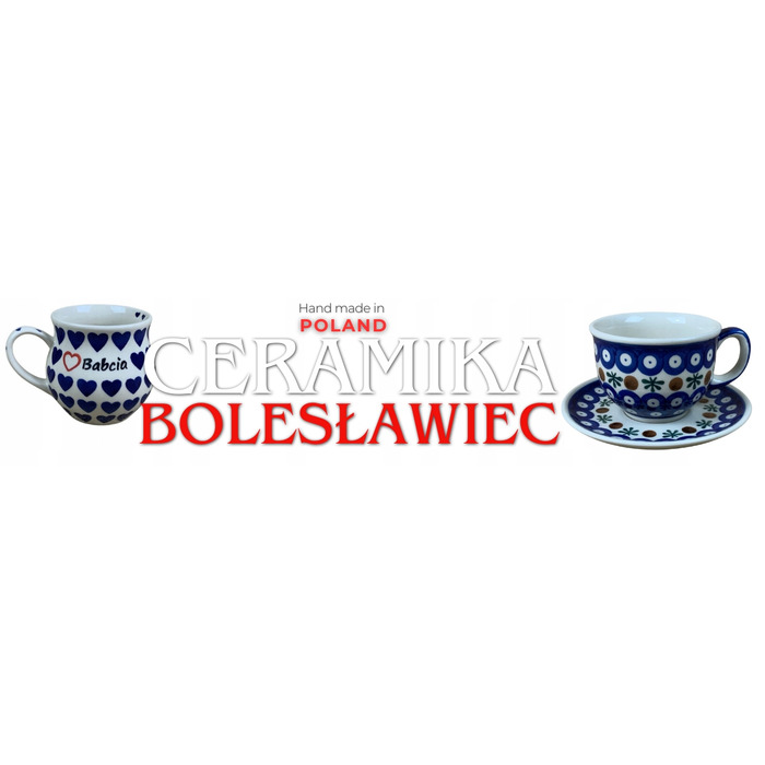 Керамічний дозатор для мила Bolesławiec, 400 мл, овальний, принт 