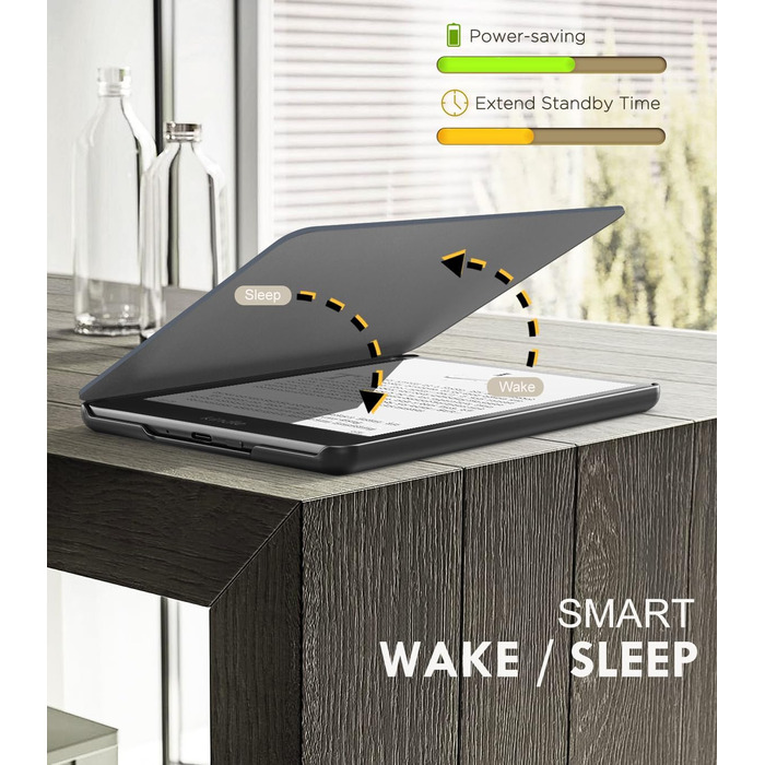 Чохол MoKo для Kindle Paperwhite 12th Gen (2024) та Kindle Colorsoft Signature Edition (2024), захисний чохол з авто-сном/пробудженням, сірий ліс