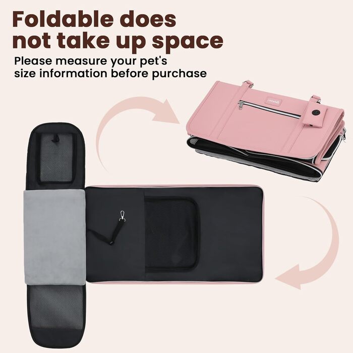 Транспортна переноска для котів та собак Pecute, рожева, з PU-шкіри, для подорожей