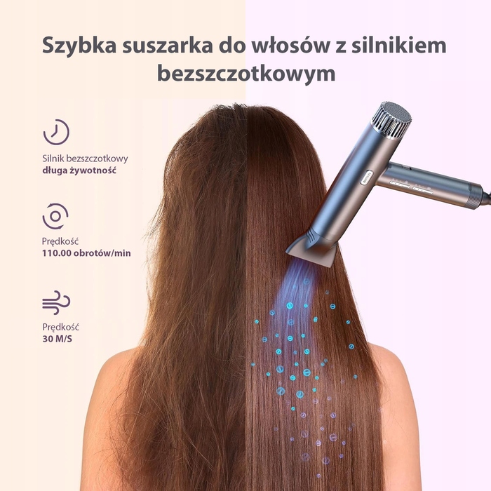 Фен для волосся Jonowa BESTAUTY, 2000 Вт, з 2 насадками-дифузорами