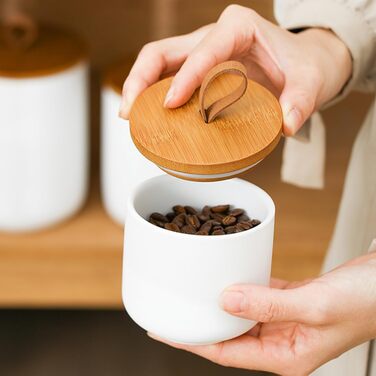 Контейнер для кави, цукру, чаю та спецій з керамічного скла з кришкою (260 мл, чорний)